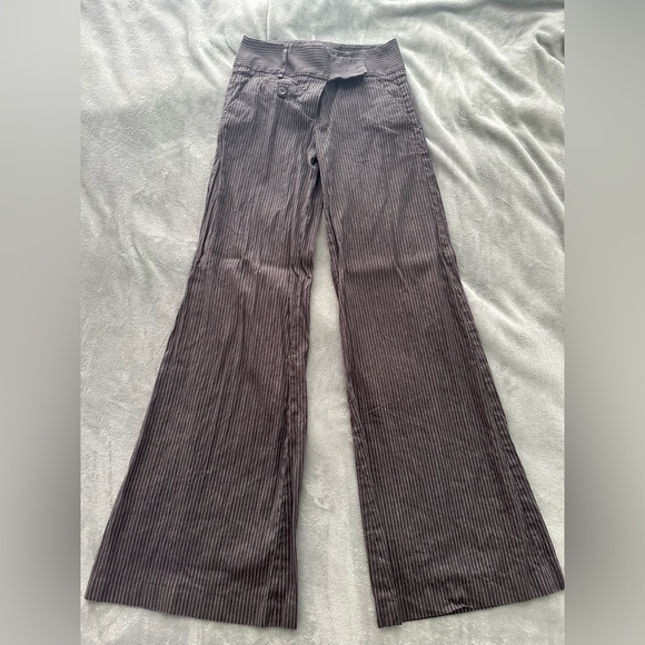 BCBG STRIPPED BELL BOTTOM PANTS - Picture 1 of 8